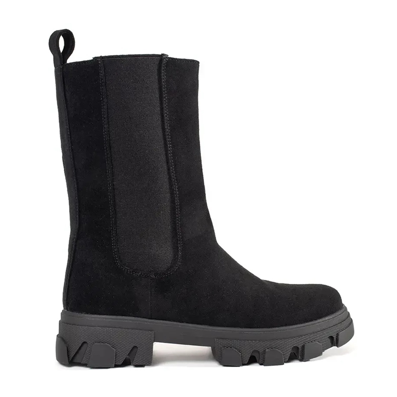 Fekete velúr chelsea csizma