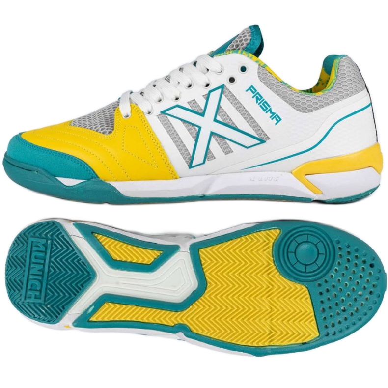 Munich München Prisma 37, 3116038 fehér és sárga labdarúgó cipő