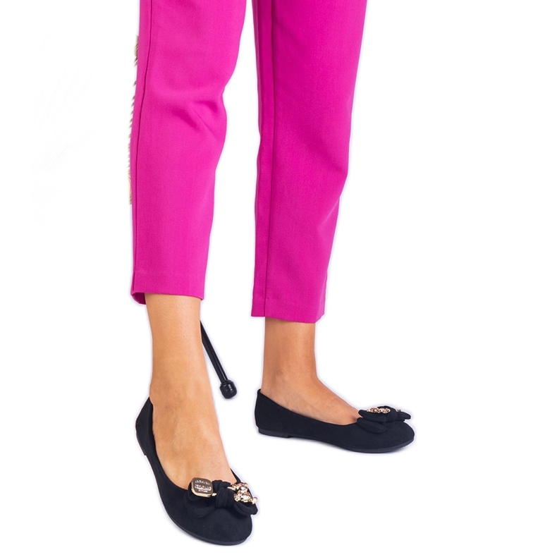 Fekete klasszikus balerinák íj