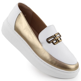 Női bőrcipő a platformon fehérarany T.sokolski W25-499 Női bőrcipő a platformon fehérarany T.sokolski W25-499