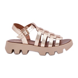 Női bőr szandál Zazoo 3695 Zlotys aranysárga Női bőr szandál Zazoo 3695 Zlotys aranysárga