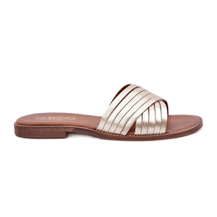 Lewski Shoes Bőr női Lewski cipő 3682 PLN aranysárga