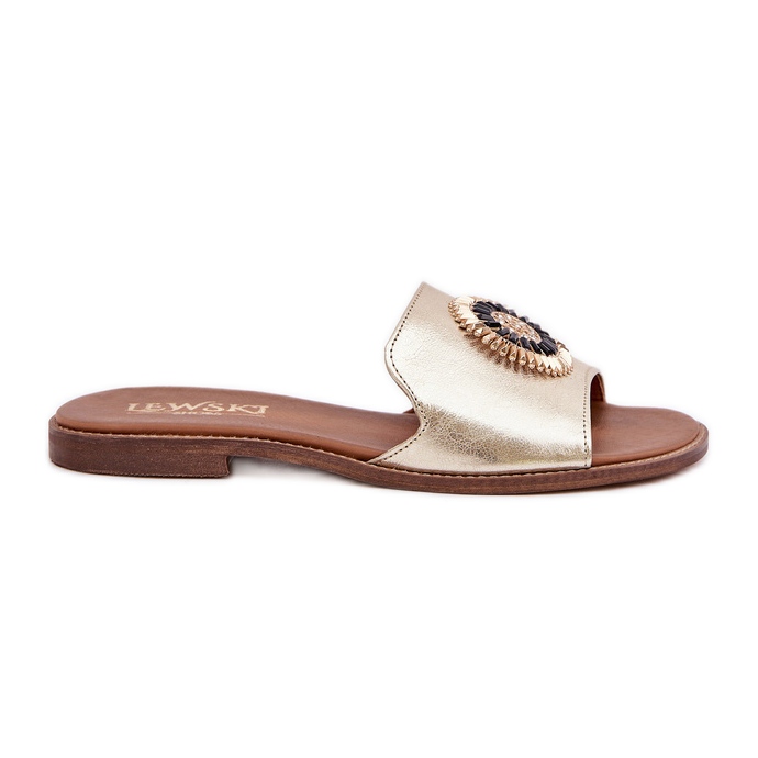 Bőr szárnyak lapos dekorációval Zazoo 3047/o arany aranysárga