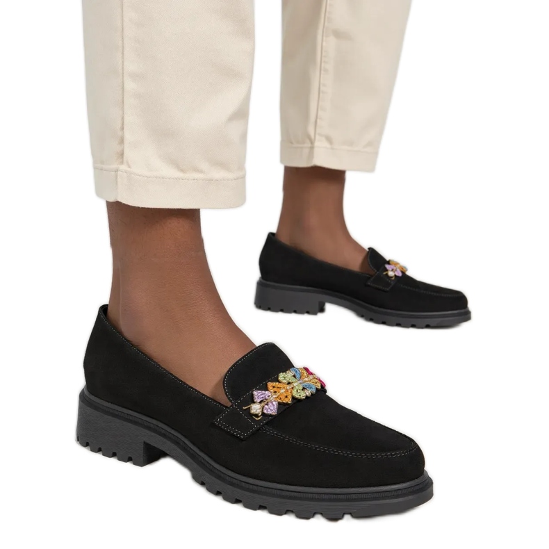 Női ornell fekete loaferek