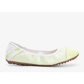 D/GMR Debbie zöld pasztell színű lakkozott balerinái fehér
