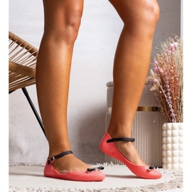 D/GMR Női balerinas rózsaszín gumival íj és heather kapocs