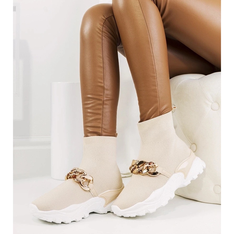 D/GMR Hurtado bézs magas szárú tornacipő