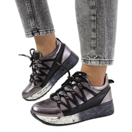 D/GMR Szürke metál ballard tornacipő