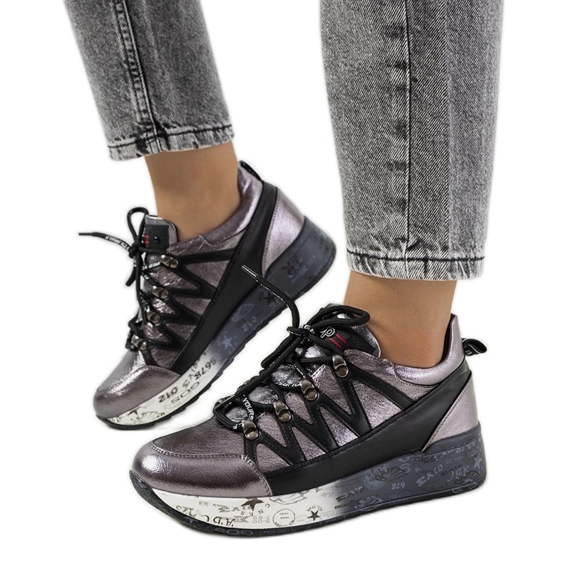 D/GMR Szürke metál ballard tornacipő