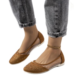 D/GMR Barna, félig átlátszó Malene balerinák