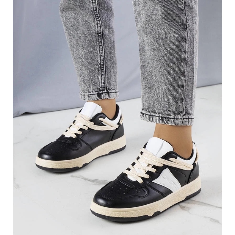 D/GMR Marcella női fekete tornacipő bézs D/GMR Marcella női fekete tornacipő bézs