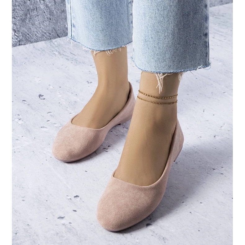 D/GMR Rózsaszín balerinák bőr talpbetéttel a Lespérance-tól