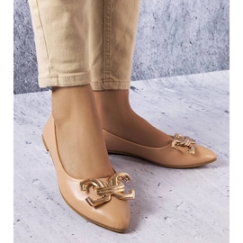 D/GMR Sötétbézs balerinák Vallée díszítéssel