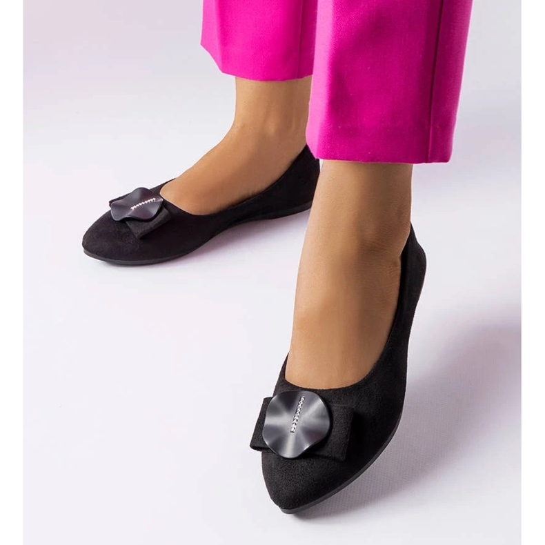 D/GMR Rémy strasszokkal díszített fekete balerinák