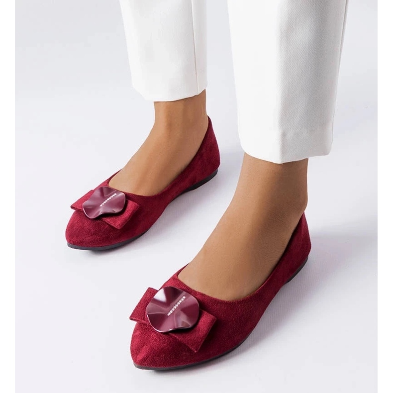 D/GMR Rémy strasszokkal díszített bordó balerinák piros