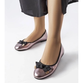 D/GMR Ezüst metál balerinák Boro masnival