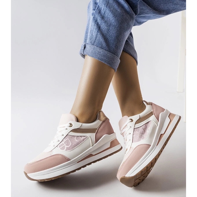 D/GMR Rózsaszín tornacipő mintás betéttel a Genovese-től