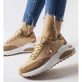 D/GMR Barna és fehér tornacipő dekoratív Acciano szálakkal