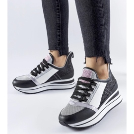 D/GMR Fekete csillogó tornacipő a Marce platformon