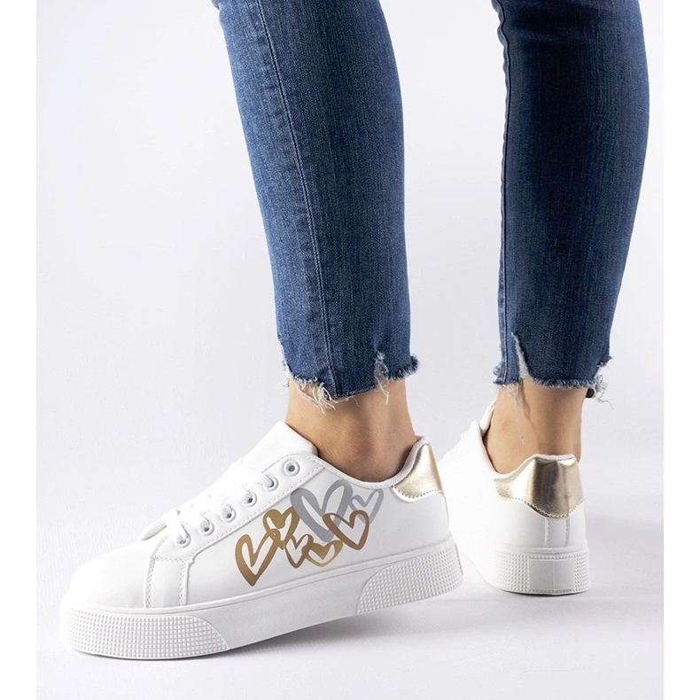 D/GMR Fehér és arany cipők a Montclair platformon