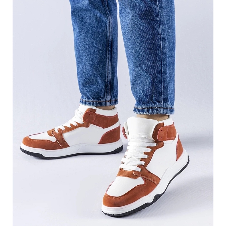 D/GMR Elizabeth fehér és barna magasszárú tornacipője