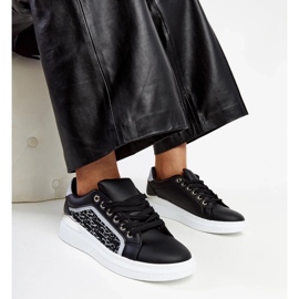 D/GMR Fekete platformos tornacipő fekete csillámmal