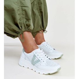 D/GMR Vinceza fehér bőr áttört tornacipő