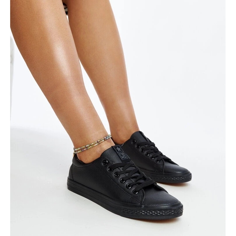 D/GMR Fekete eco-bőr tornacipő Luz