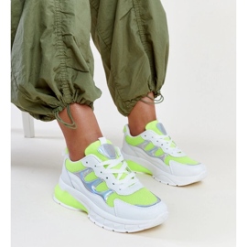 Fehér és sárga tornacipő vastag Matea talppal