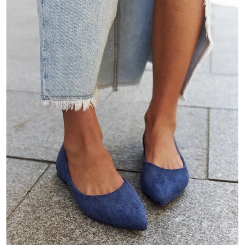 Mays hegyes lábujj balett lapos kék Mays hegyes lábujj balett lapos kék