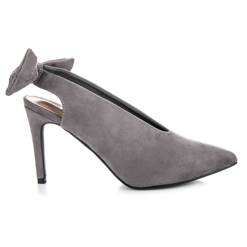 Cm Paris Velúr pumpák masnival szürke