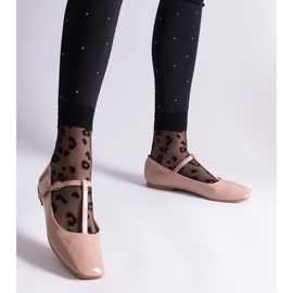 D/CEO Bézs lakkbőr balettlakk Marseille övvel