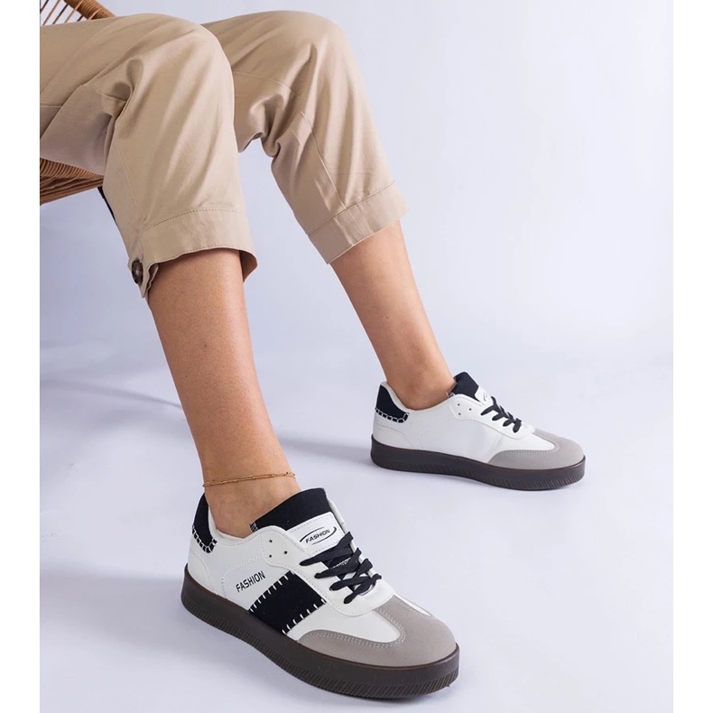 D/CEO Fehér platformú tornacipő Puente varrással