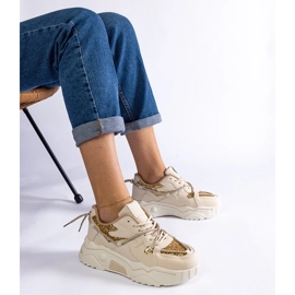 D/CEO Bézs színű női tornacipő Agar csillámmal