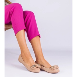 D/CEO Bézs klasszikus balerinák Masol íjjal