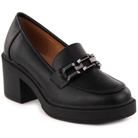 Vinceza Jan324 női magas sarkú cipő lánccal fekete