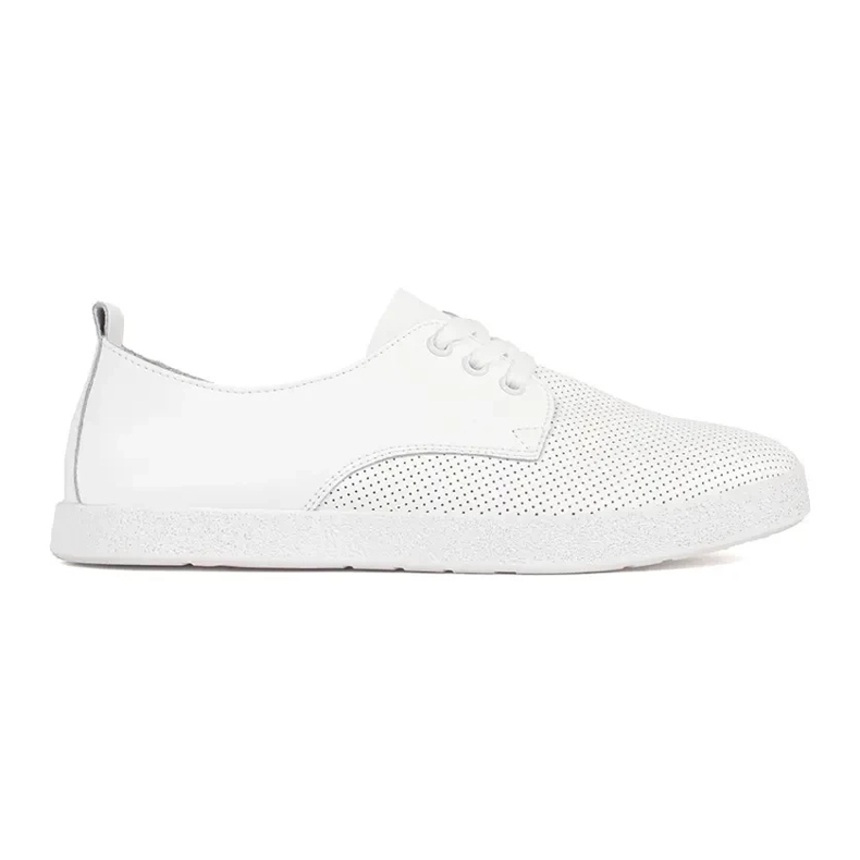 Goodin Fehér nyílt munkás cipők természetes bőrből
