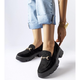 D/CEO Fekete mokaszinok csattal és strasszokkal a Gaiola-tól