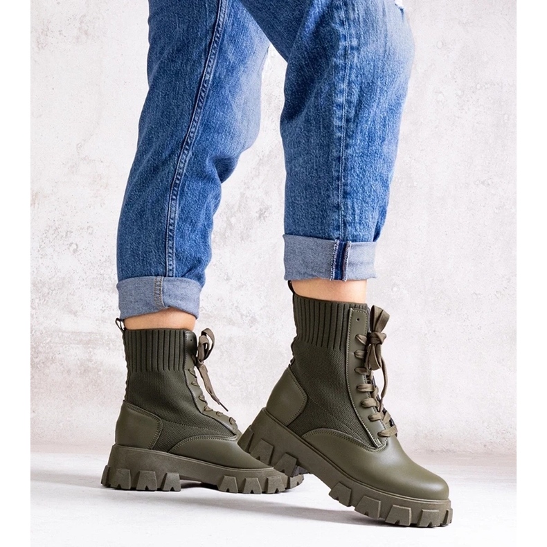 D/CEO Zogba zöld csizma rugalmas felsőrésszel