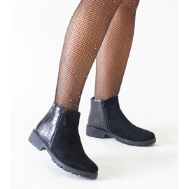 D/CEO Fekete bokacsizma krokodilbőr motívummal, öko-velúr Mifsada D/CEO Fekete bokacsizma krokodilbőr motívummal, öko-velúr Mifsada