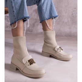 D/CEO Krisa bézs bokacsizma szövet felsőrésszel