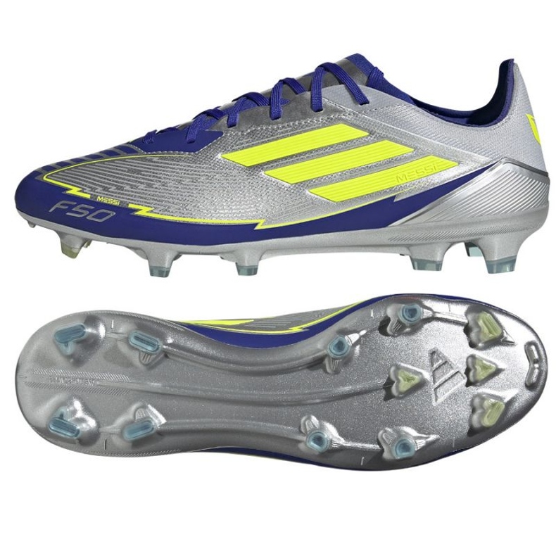 Adidas F50 Pro Messi FG JR8023 Ezüst labdarúgó cipő