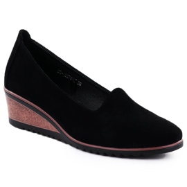 Cipő ékeken velúr fekete potocki sz12276