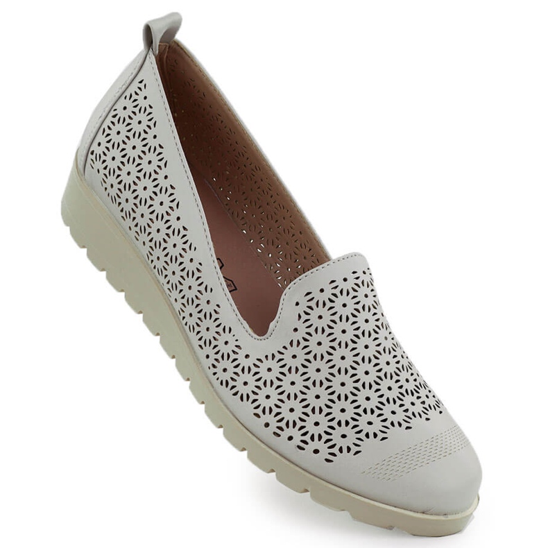 M. DASZYŃSKI Női cipő a nyílt munkák megemelkedésén Bézs M. Dasyński MR1628-20