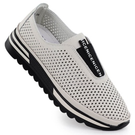 S.Barski Női bőrcipő, nyílt munkás bézs S. Barski LR51-672