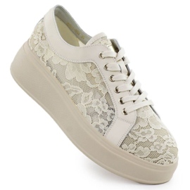 S.Barski Cipő a platformon S. Barski Hy51-059 bézs