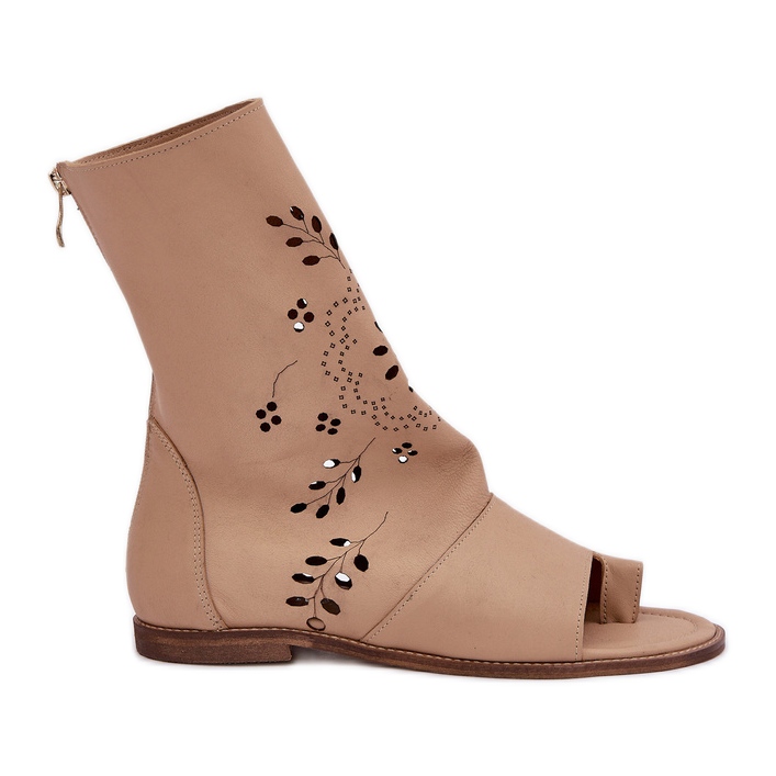 Zazoo 3437 bőr szandál bézs felső felső részével