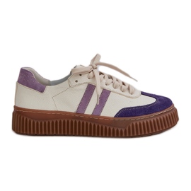 Zazoo n1068s6 bőr alacsony női cipők a platformon fehér