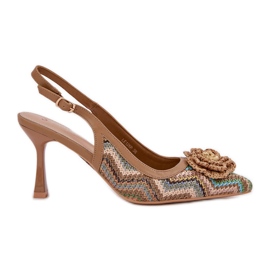 Fonott, magas sarkú fonott barna sarkú Fonott, magas sarkú fonott barna sarkú