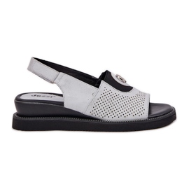 Jezzi Női szandál egy ezüst ékön, díszes